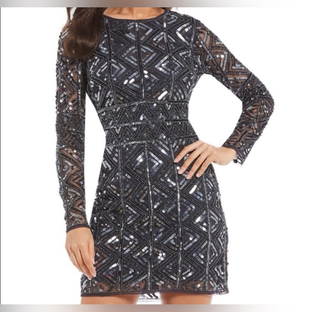 Long sleeve cocktail dress